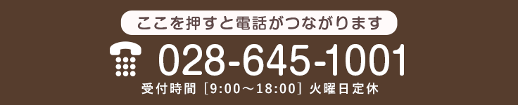 ご予約・お問い合わせはこちら TEL:028-645-1001